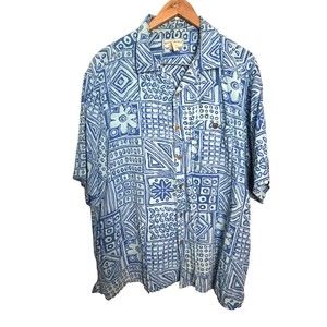 Boca Classics Island Wear Shirt 100% Silk Men's XL Button Down Floral Tropical
